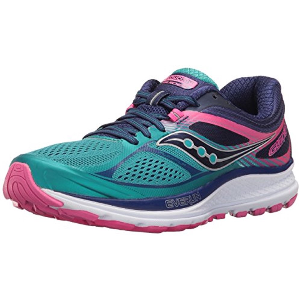 Saucony - Saucony Women's Guide 10 Running Shoe, Teal/Navy/Pink, 5.5 B ...