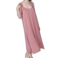 thumbnail image 5 of Camisones de verano de talla grande para mujer, de modal, con tirantes finos y largo midi. Ropa de dormir extragrande para mujer., 5 of 5