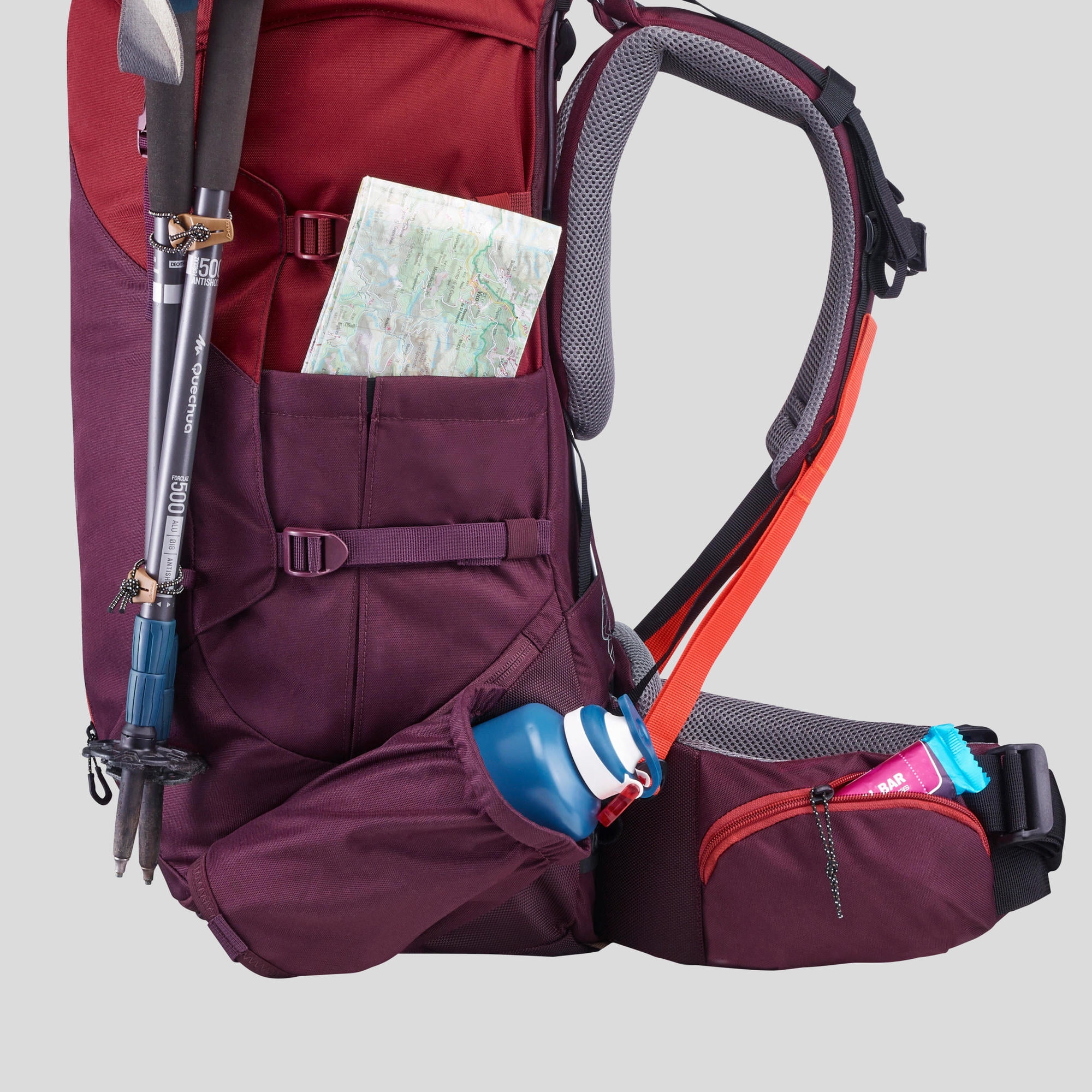 Forclaz Trek 100 Easyfit, 50 L Hiking Backpack, Women's
