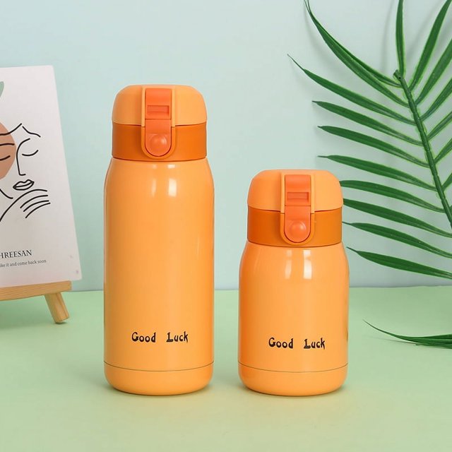 Termo creativo de acero inoxidable para parejas, portátil, de gran tamaño, para estudiantes, minitaza de bolsillo