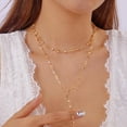 thumbnail image 2 of SSKFHGI Doublelayered Square Bead Long Necklace Set Sweater Chain Fashion Temperamen, 2 of 7