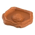 thumbnail image 4 of Plato de baño para reptiles, plato de alimentación para reptiles, decoración realista, plato de agua para tortugas marrón claro M, 4 of 8