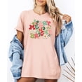 thumbnail image 4 of Groovy Merry and Bright Kids and Adult Matching Christmas T-Shirts for Matching Family Fun Outfits Peach Shirt Adult Small, 4 of 4