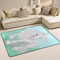 thumbnail image 2 of SKYSONIC Running White Unicorn Lightweight Carpet Mats Area Soft Rugs Floor Mat Doormat Decoration for Rooms Entrance 36x24 inches, 2 of 6