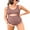 Pink, variant on Scallop Trim One Piece Monokini Swimwear for Maternity Modest Swimsuit Button Pregnancy Bath Suit