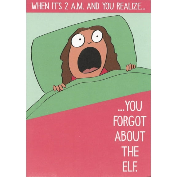 Recycled Paper Greetings Woman Forgot the Elf on Shelf Funny / Humorous Christmas Card