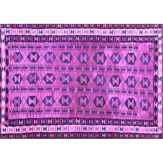 Ahgly Company Indoor Rectangle Abstract Purple Contemporary Area Rugs, 6' x 9'