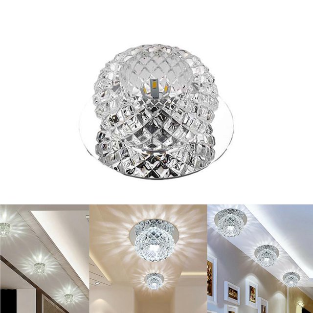 Bewildely Luz LED de cristal Pasillo Pasillo Luz 5W Lámpara de techo Lámpara colgante Focos empotrados Iluminación y accesorios No.1 Bewildely HA024257-01