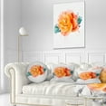 thumbnail image 3 of Designart Orange Rose with Green Leaves - Floral Throw Pillow - 12x20, 3 of 5