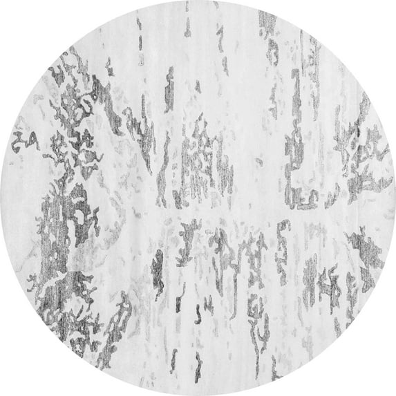 Ahgly Company Indoor Round Solid Gray Modern Area Rugs, 3' Round
