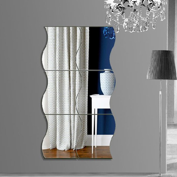 TIMIFIS Wall Sticker Mirror Wall Stickers Home Decoration Diy Art Mirror Wall Stickers 6Pcs Home Decor