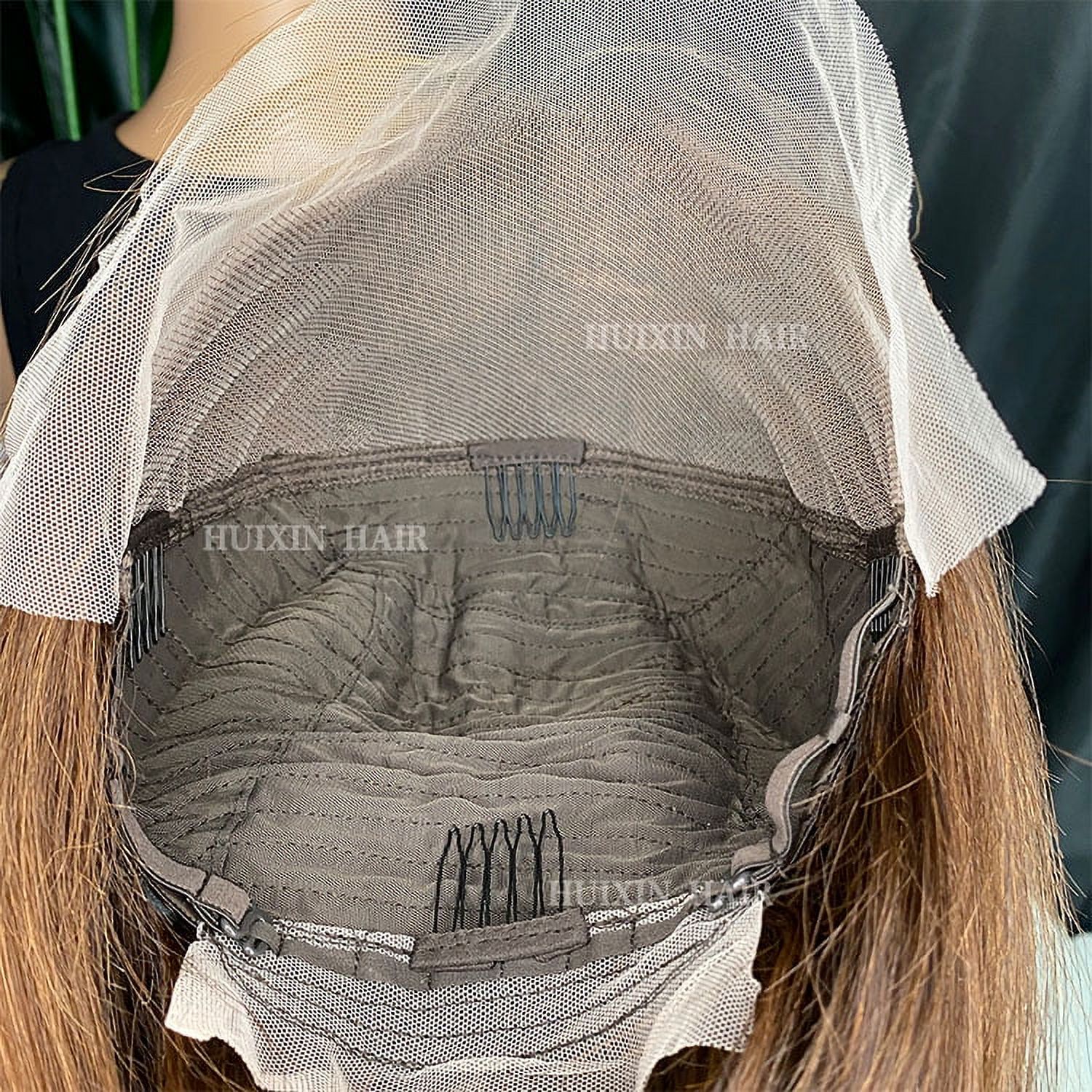 Vendor factory highlighted brown straight 13x4 tansparent lace frontal human hair wig 10"