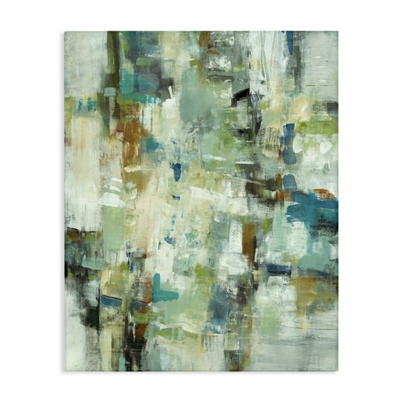 Stupell Industries Restless Green Abstraction Abstract Painting Wrapped Canvas Art Print Wall Art, 16 x 20
