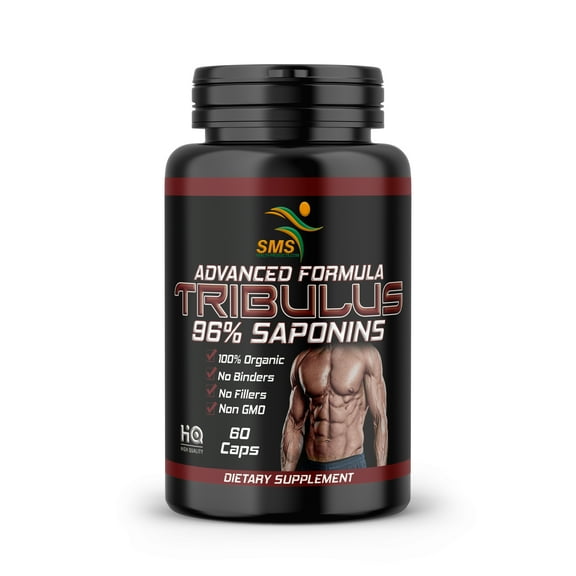 Tribulus Terrestris With 96% Saponins Sport, Gym Supplement - Men's Dietary Supplement - Organic, No Fillers or Binders - 60 Capsules