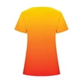 thumbnail image 4 of Plebaso Womens Summer Shirts Short Sleeve Gradient Tunic Tops Square Neck Dressy Loose Blouses with Split, 4 of 4