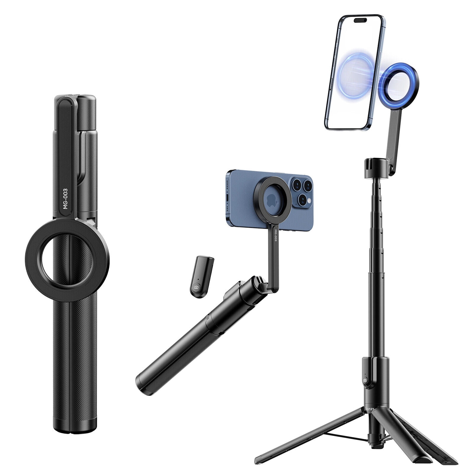 Ulanzi MG-003 Magnetic Phone Selfie Stick Tripod with Bluetooth Remote and Extendable Design