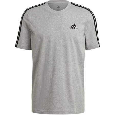 Adidas Men's Original Short Slv 3 Stripe Essential California T-Shirt Gray 2XL