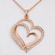 thumbnail image 2 of Double Heart Necklace Crystal Ornament Pendants Necklace Clavicle Chains Choker Necklace, 2 of 5