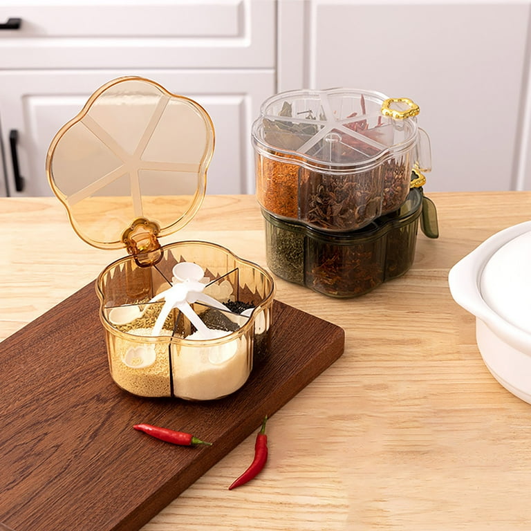 Pompotops Clear Plastic Empty Spice Container, Seasoning Box Light