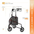 thumbnail image 3 of Rhythm Healthcare Rally Lite Aluminum 3-Wheel Folding Walker with Tote, Red, 3 of 6