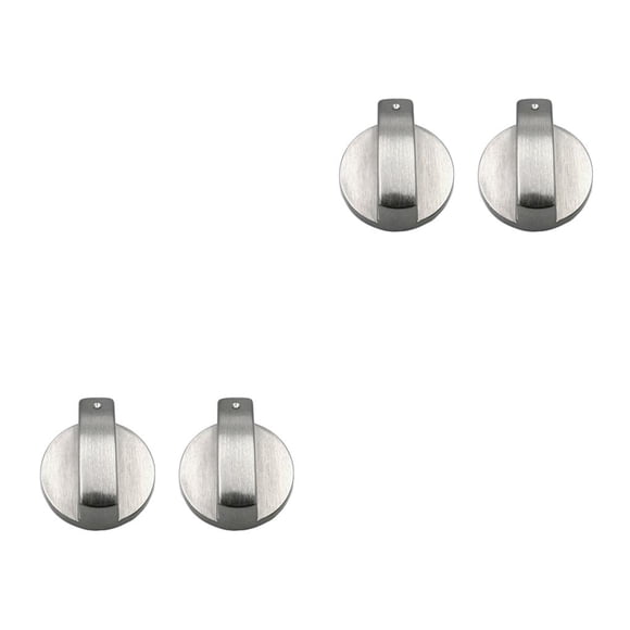 Bearachild 2 uds. De perillas de Control de estufa de plateadas universales de Metal de 6/8mm, adaptadores, interruptor de horno, cerraduras 8 2piezas