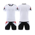 thumbnail image 2 of BRGZLK Kids Soccer Jerseys Summer Boys Girls Breathable Comfortable Short Sleeve Tops and Shorts Athletic Jersey Training Uniforms Outfits White 2XS, 2 of 5