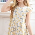 thumbnail image 5 of Kiviey Girls Dresses Summer Thin New Style Floral Trendy Outer Wear Short Sleeve Princess Dress Birthday Party Gown Size 6-7, 5 of 5