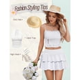 thumbnail image 6 of Carlikeit Women's Y2K Pleated Mini Skirt, Layered Ruffle Micro Skirt with Adjustable Drawstring Waist, Casual Short Skirt for Daily Wear and Festivals, 6 of 12