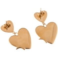 thumbnail image 4 of Gold Tone Heart Dangle Earrings with Silver Star Accents - Gold, 4 of 4