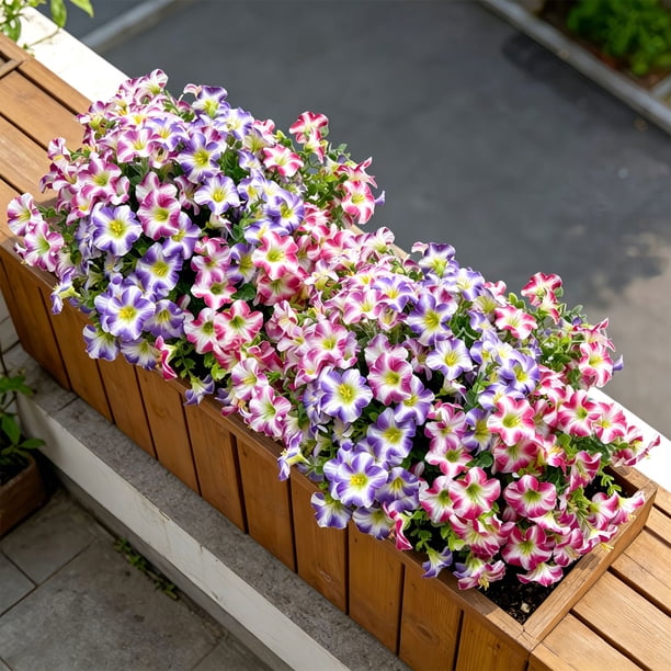 Flores colgantes artificiales de seda sintética con hojas en forma de corazón para decoración de interiores del hogar, 33x17 cm, rosa intenso, juego de 2