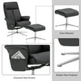 thumbnail image 6 of Mcombo Swivel Recliner with Ottoman, Modern Armchair with Heavy Duty Aluminum Base, Faux Leather Lounge Chair for Living Room Bedroom Office, 4603(Black), 6 of 9