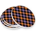 thumbnail image 3 of Coolnut Halloween Gingham Plaid Coasters for Drinks Set of 4, Absorbent Ceramic Drink Coaster with Cork Base for Wooden Coffee Table, Cool Housewarming Gift for Home Decor Gifts, 3 of 6