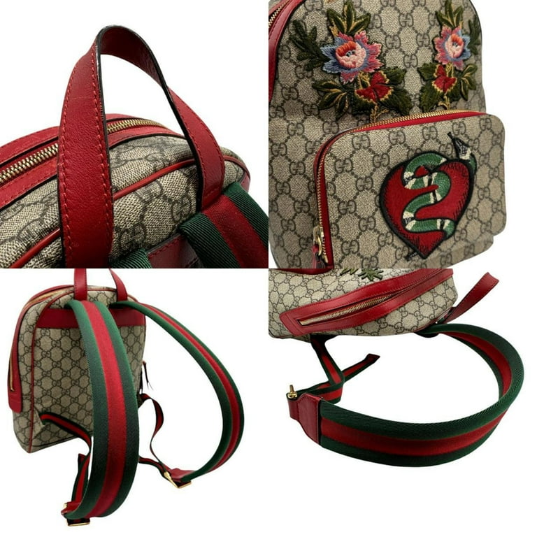 Pre Owned GUCCI Backpack GG Supreme Brown Multicolor Gold Women s 427042 n0367 Good Walmart