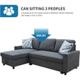 thumbnail image 5 of PonLiving 83" Reversible Sectional Sleeper Sofa with Storage Chaise Dark Grey Flannelette - Convertible L-Shaped Couch with Pull Out Bed, 5 of 5