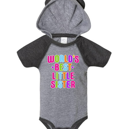 

Inktastic Worlds Best Little Sister Gift Baby Girl Bodysuit