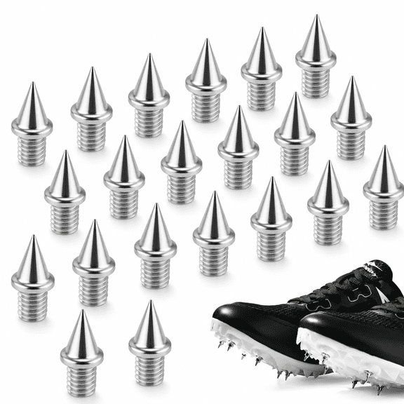 GARDVORA 2026 New 20 Pieces Cross Country Spikes,1/4Inch Track Spikes,Running Spikes&Cross Country,Stainless Steel Replacement Pyramid Spike for Sprint Sports Short Running Shoes&Field Sprint- Silver