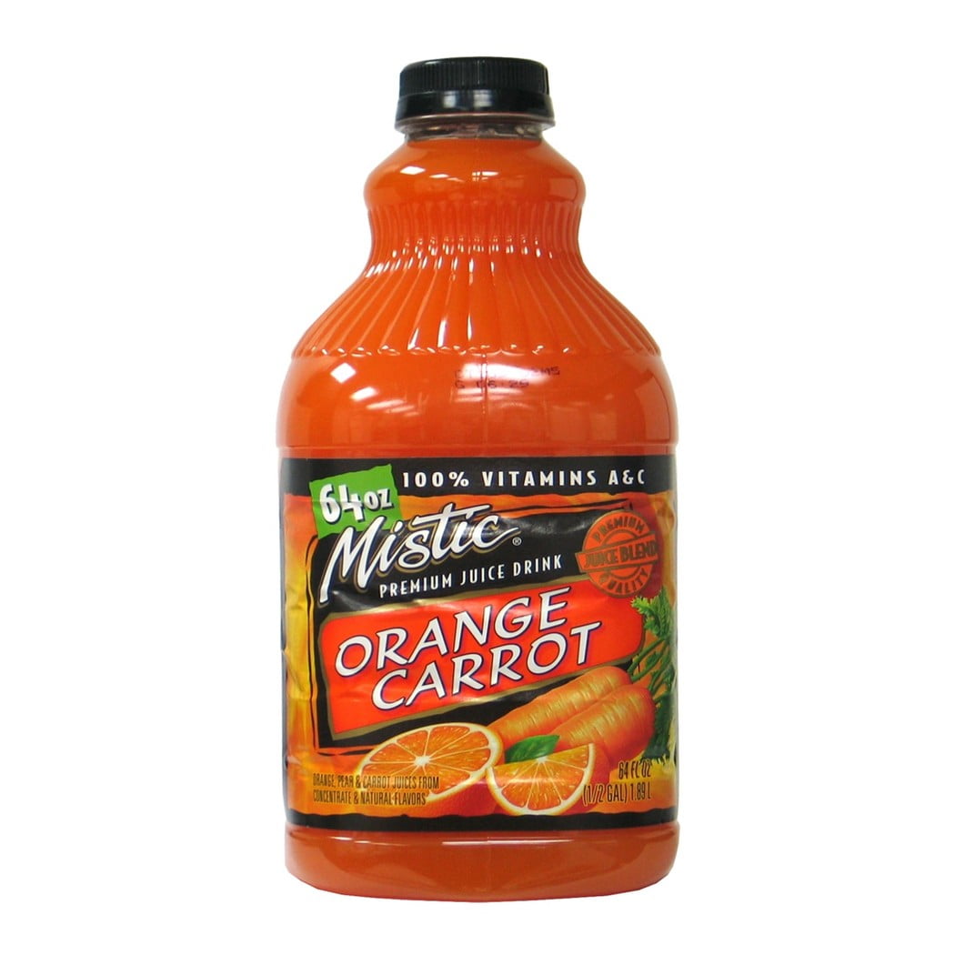 Mistic Orange Carrot Fruit Beverage Juice, 64 fl oz Plastic Bottle