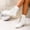 #144-White, variant on Women's Chunkys Heel Lace-Up Square Toe Ankle Boots with Textured Sole for Winter Comfortable and Stable Casual Wear