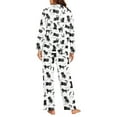 thumbnail image 6 of DISNIMO Womens Pajama Sets 2 Piece Pj Lounge Set with Pockets Cat Printed Long Sleeve Top Wide Leg Pants Soft V Neck Nightwear Button Up Nightwear, L, 6 of 7