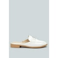 thumbnail image 2 of YASHTA White Patent Studded Flat Mules, 2 of 6
