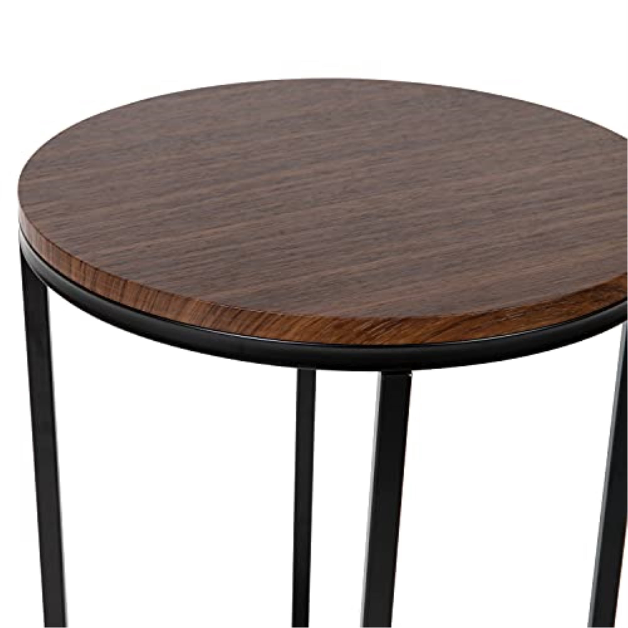 Flash Furniture Hampstead Contemporary End Table, Walnut/Matte Black