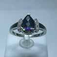 thumbnail image 4 of Mystic topaz 10x7 Pear Shape Checkerboard and Diamond 14kt White Gold Ring, 4 of 6