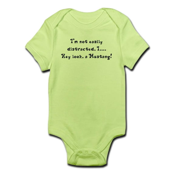 CafePress - Distracted By Mustangs Infant Bodysuit - Baby Light Bodysuit