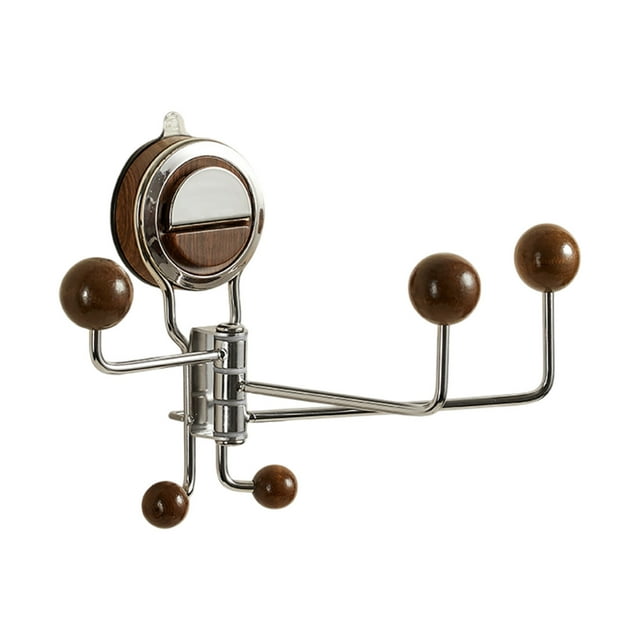 Strong Suction Shower Hooks 5 Rod Rotating Hanger Wall Mount For Home Towel Loofah Key Hat Coat Organization