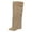 Beige, variant on Women's Knee High Boots with Adjustable Buckle Strap Comfortable Heel for Fall Winter