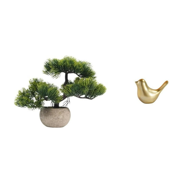 Colección De Bonsáis Artificiales, Plantas Artificiales, Centros De Mesa, Figuras De Pájaros Dorados, Estatuas De Animales, Decoración Moderna Para El Hogar, Escultura De Pájaro, Regalos