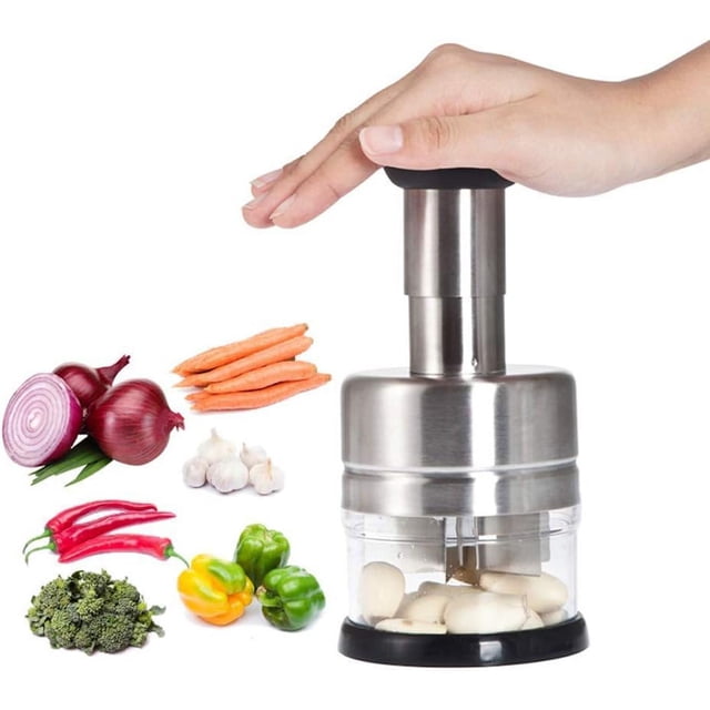 Picadora de cebolla de acero inoxidable, herramienta multiusos para picar verduras de forma rápida y segura