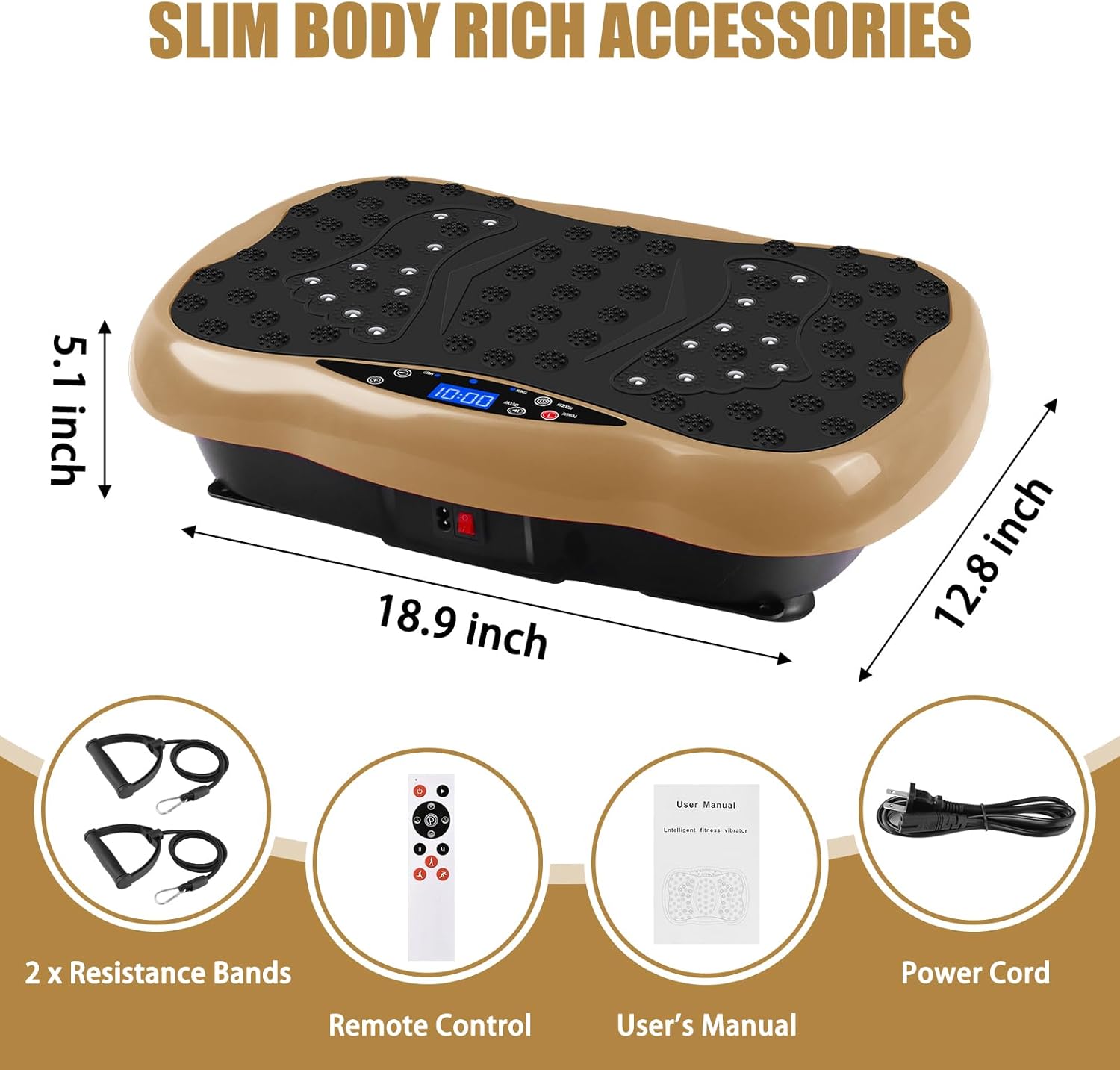 Vibration Plate Exercise Machine for Lymphatic Drainage, Vibrating Fitness Platform 450 lbs Capacity Full Body Shaker Workout Equipment, Vibration Platform Machine Shaping Vibrate Board Sport Home