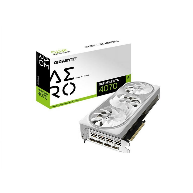 GIGABYTE GeForce RTX 4070 AERO OC V2 12G GPU, 3x Fans, 12GB GIGABYTE GeForce RTX 4070 AERO OC V2 12G GPU, 3x Fans, 12GB