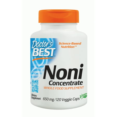 Doctor's Best Noni Concentrate 650mg, Whole Food, Non-GMO, Gluten Free, Soy Free, Vegan, 120 Veggie (Best Food Sources Of Vitamin C)